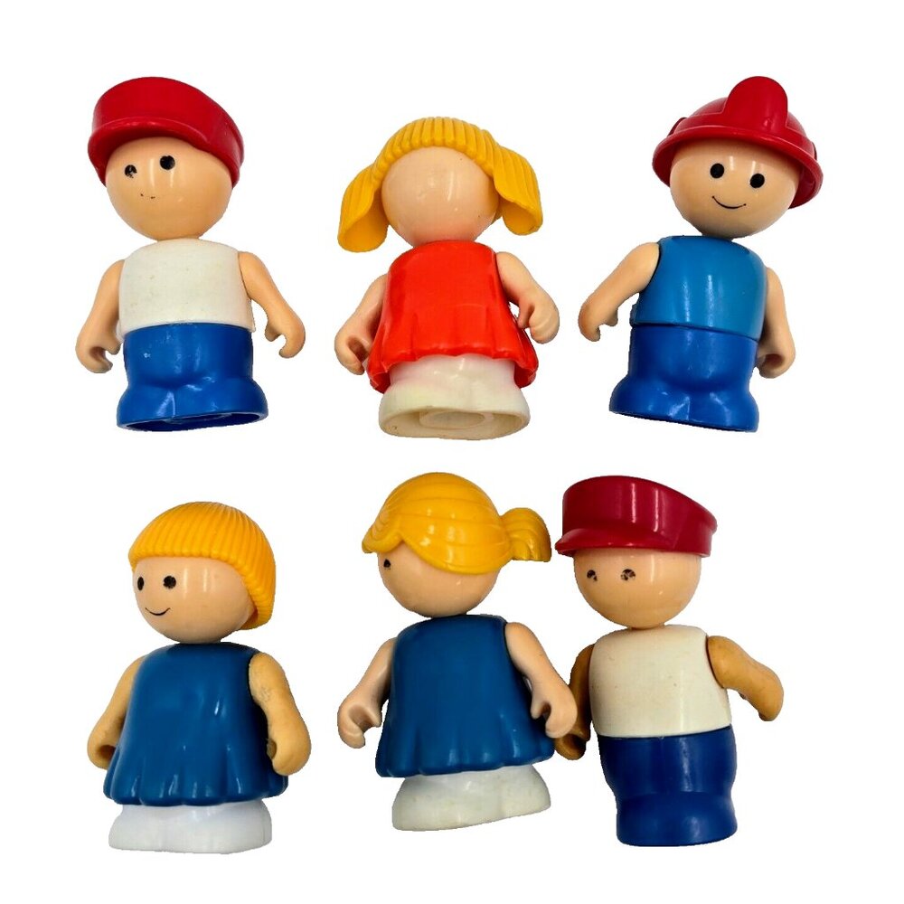 Vintage Lil Playmates Figures Playskool Plastic Lot Of 6 Read